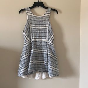 Horizontal striped day dress